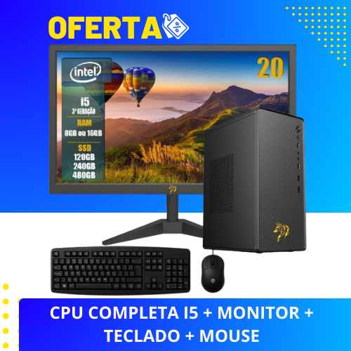 PC CPU Completo + monitor + teclado + mouse