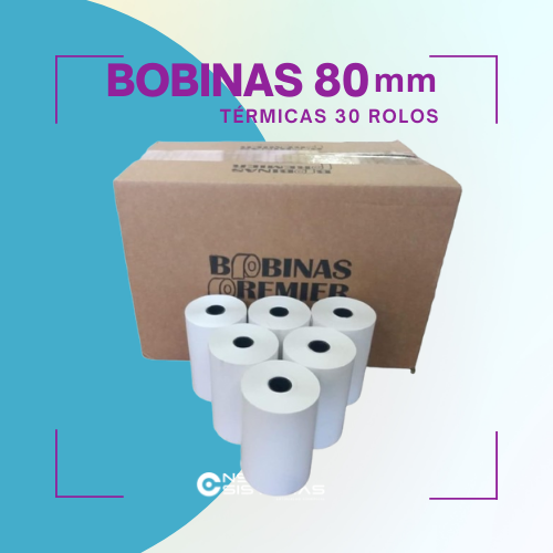 Bobina Térmica 80x40 Branca - 30 Rolos