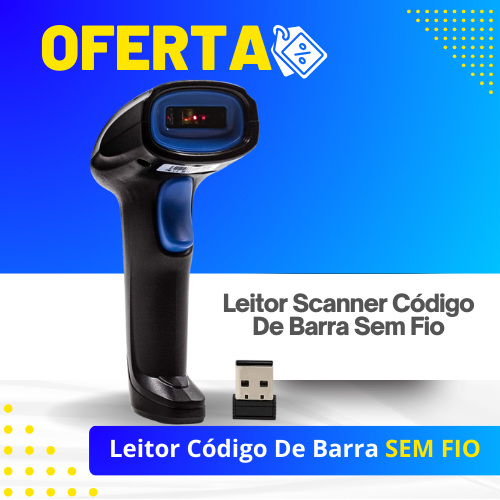 Leitor Scanner Código De Barra Sem Fio